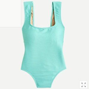 J. Crew Ribbed Swimsuit One-piece Aqua 10